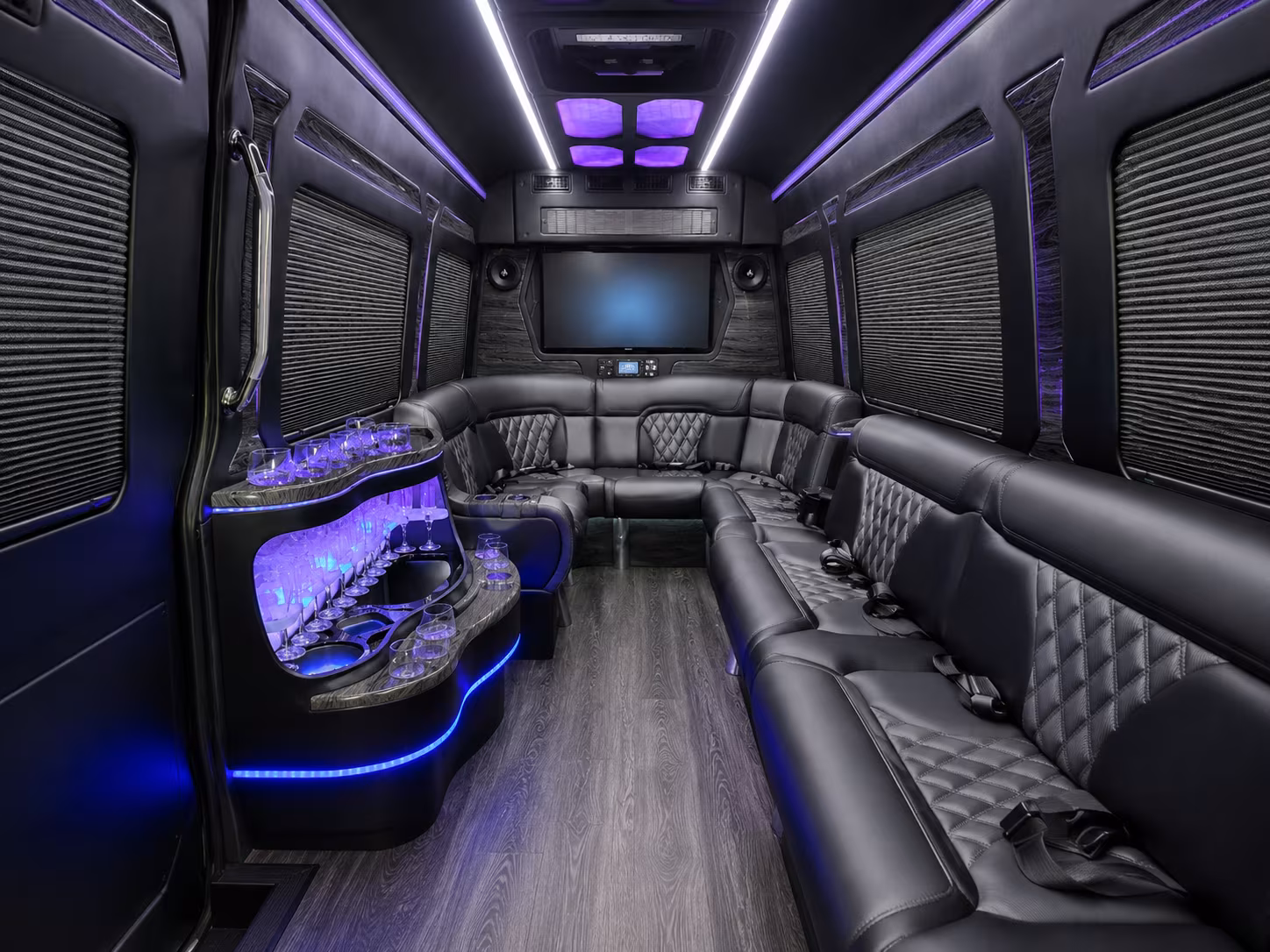 kenner 40 passenger party bus inside