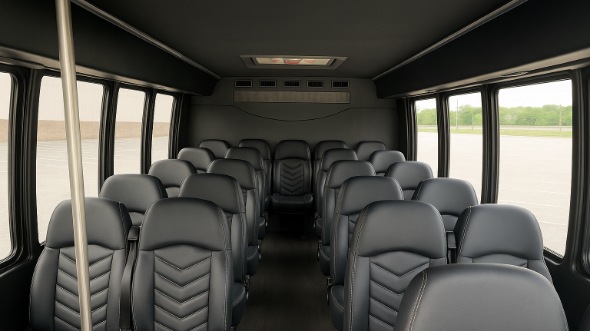 Interior of Charter Bus Company Metairie's 35 Passenger Minibus in Metairie