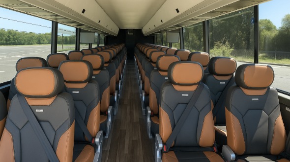 Interior of Charter Bus Company Kenner's 50 Passenger Charter Bus in Kenner