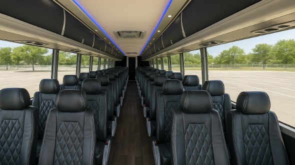 Interior of Charter Bus Company Metairie's 54 Passenger Charter Bus in Metairie