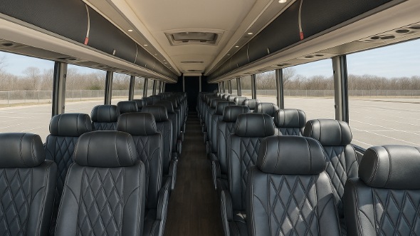 Interior of Charter Bus Company Metairie's 55 Passenger Charter Bus in Metairie