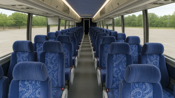 Interior of Charter Bus Company New Orleans's 56 Passenger Charter Bus in New Orleans
